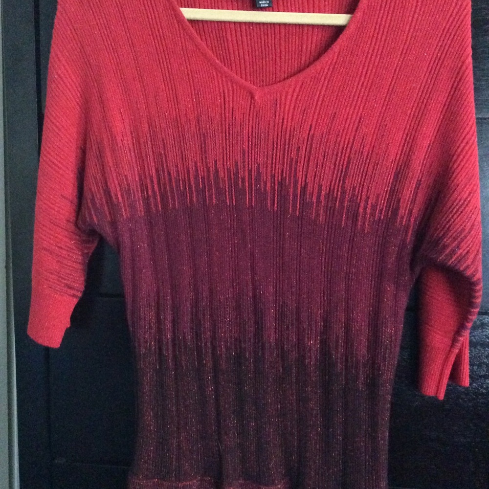 Ombré red and black sweater